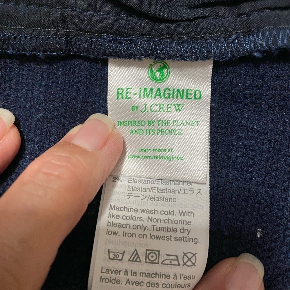 J. Crew Woman’s Blue Textured Crop Pants, Size 14. - Picture 6 of 13